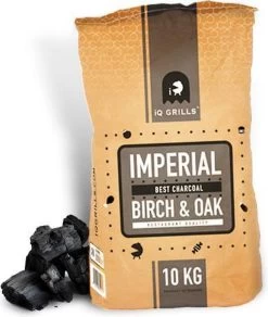 Houtskool "iQ Grills IMPERIAL Best Charcoal" Birch/Oak 10kg, Restaurant Quality - Grote Brokken - Lange Brandduur -Merkloos Winkel 1014x1200 1