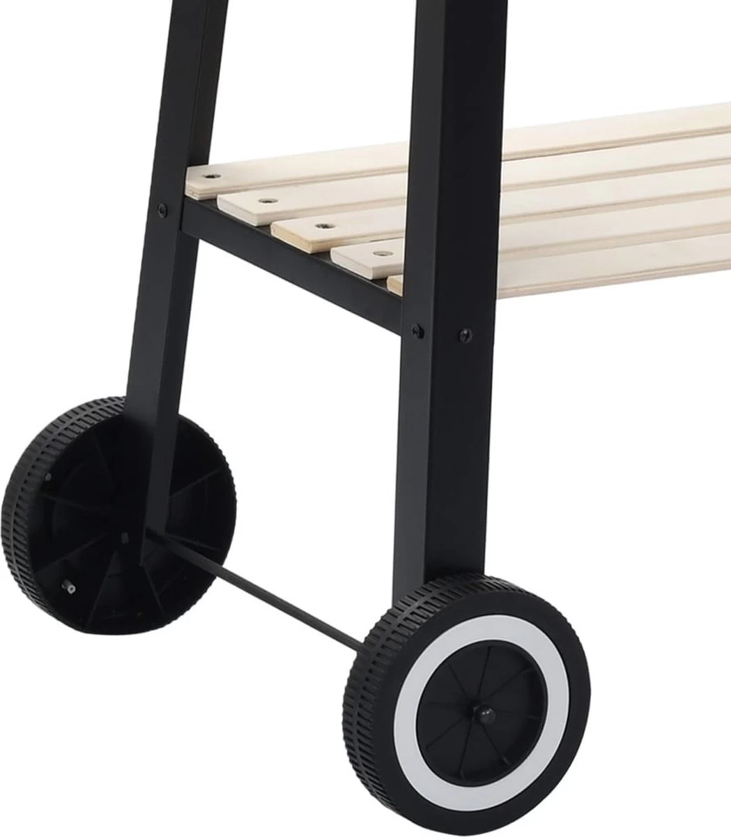 Verrijdbare Barbecue – Houtskool/Briketten - Verstelbare Grillplaat – Houten Tafel – Winscherm – Gewicht 5.9kg 6 Verrijdbare Barbecue – Houtskool/Briketten - Verstelbare Grillplaat – Houten Tafel – Winscherm – Gewicht 5.9kg - Afbeelding 4