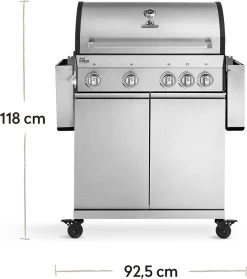 Burnhard Gas BBQ Big FRED Deluxe - 4 Branders - Incl. Keramische Infraroodbrander & Afdekhoes - Deluxe -Merkloos Winkel 1061x1200