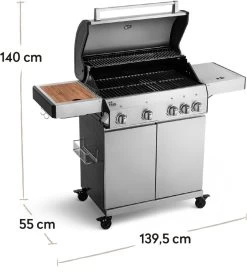 Burnhard Gas BBQ Big FRED Deluxe - 4 Branders - Incl. Keramische Infraroodbrander & Afdekhoes - Deluxe -Merkloos Winkel 1063x1200 2