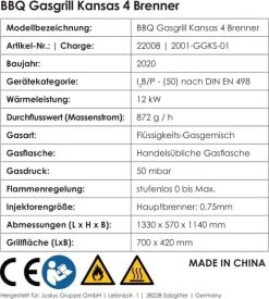 Kansas Gasgrill Barbecue - 4 Pits - RVS -Merkloos Winkel 1077x1200