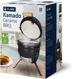 BluMill Kamado BBQ Egg - Kamado 13 Inch - Incl. Vlees Thermometer - Houtskoolbarbecues - Zwart - Ø 27cm -Merkloos Winkel 1090x1200