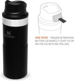 Stanley Trigger-Action Travel Mug 0.35L - Thermosfles - Matt Black -Merkloos Winkel 1096x1200