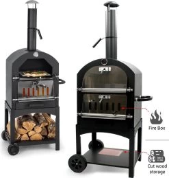MaxxGarden Pizza Oven - Smoker Barbecue Op Hout, Houtskool Of Pellets - 45 X 65 X 158cm -Merkloos Winkel 1146x1200
