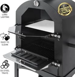 MaxxGarden Pizza Oven - Smoker Barbecue Op Hout, Houtskool Of Pellets - 45 X 65 X 158cm -Merkloos Winkel 1162x1200