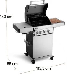 Burnhard Gas BBQ FRED JR. Deluxe - 2 Branders - Incl. Keramische Infraroodbrander & Afdekhoes - Deluxe 38 Burnhard Gas BBQ FRED JR. Deluxe - 2 Branders - Incl. Keramische Infraroodbrander & Afdekhoes - Deluxe -Merkloos Winkel 1170x1200