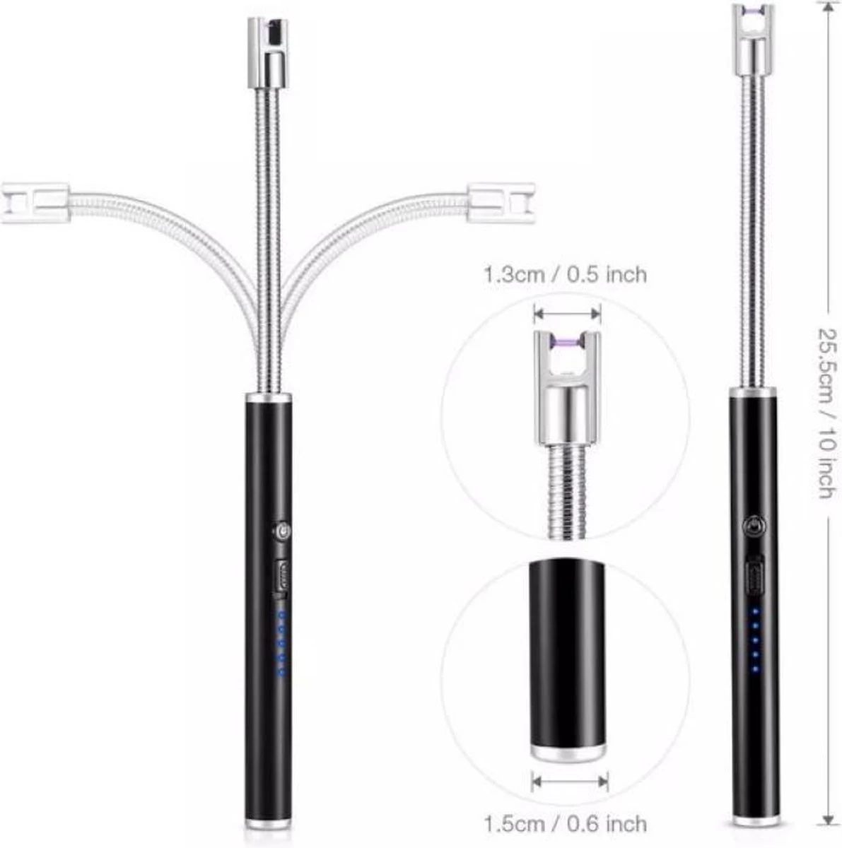 Arc Flexibele Elektrische Plasma Aansteker Voor Keuken, Kaars Of Bbq. Oplaadbaar Via USB 5 Arc Flexibele Elektrische Plasma Aansteker Voor Keuken, Kaars Of Bbq. Oplaadbaar Via USB - Afbeelding 3