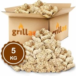 Aanmaakkrullen Voor BBQ Of Kachel | 5kg ECO FSC Gecertificeerd Aanmaakhout Barbecue - Biologisch En Duurzaam Aanmaakwokkels - Houtwol Wokkels - Barbeque Aansteker - Aanmaakblokjes - Accessoires - Ongeveer 400krullen -Merkloos Winkel 1195x1200 2
