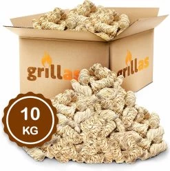 Aanmaakkrullen Voor BBQ Of Kachel | 10kg ECO FSC Gecertificeerd Aanmaakhout Barbecue - Biologisch En Duurzaam Aanmaakwokkels - Houtwol Wokkels - Barbeque Aansteker - Aanmaakblokjes - Accessoires - Ongeveer 800krullen -Merkloos Winkel 1195x1200 3