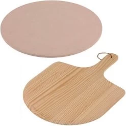 MaxxHome Pizzasteen - BBQ Steen - Maximum Te Verhitten Tot 600 Graden - ⌀33 - Incl. Houten Schep -Merkloos Winkel 1197x1200 7