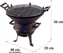 Potkachel Houtskoolbarbecue - 35 Cm - Gietijzer -Merkloos Winkel 1200x1000