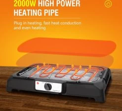 Aigostar Lava 30LDQ - Elektrische Grill - BBQ - Tafel Barbecue - Grilloppervlakte 41 X 24 Cm - 2000 Watt -Merkloos Winkel 1200x1087