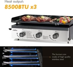 Bighorn Plancha Grill - Gasbarbecue – Tabletop – Draagbaar – 3 Branders -Merkloos Winkel 1200x1118 1
