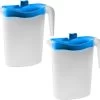 2x Waterkannen/sapkannen Met Blauwe Deksel 1,5 Liter 9 X 21 X 23 Cm Kunststof - Compact Formaat Schenkkannen Die In De Koelkastdeur Past - Sapkannen/waterkannen/schenkkannen/limonadekannen -Merkloos Winkel 1200x1123 3