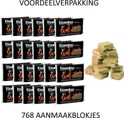 Samba Aanmaakblokjes Bruin á 24 X 32 Stuks - Omdoos Is 768 Aanmaakblokjes -Merkloos Winkel 1200x1148 1