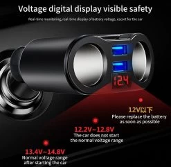 Auto Sigarettenaansteker Splitter - USB Ingang Auto - 2 Sigaretten Aansluitingen - Autolader -Merkloos Winkel 1200x1171 1