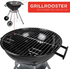 BBQ Collection Houtskoolbarbecue - Kogelbarbecue 45 X 60 Centimeter - Ronde Barbecue - Barbecue Op Wielen - Zwart - Metaal -Merkloos Winkel 1200x1174
