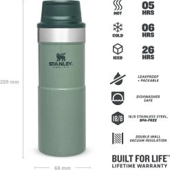 Stanley Trigger-Action Travel Mug 0.35L - Thermosfles - Hammertone Green -Merkloos Winkel 1200x1194 3