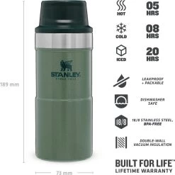 Stanley Trigger-Action Travel Mug 0.35L - Thermosfles - Hammertone Green -Merkloos Winkel 1200x1198 15