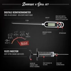 Mountain Jack® 40-Delige Luxe BBQ Grill Accessoires Set In Roestvrij Staal – Barbecue Gereedschap – Tangenset, Vlees Thermometer, Vleestang, Borstel, Spiezen, Vleesmes, Vleesvork -Merkloos Winkel 1200x1199 5