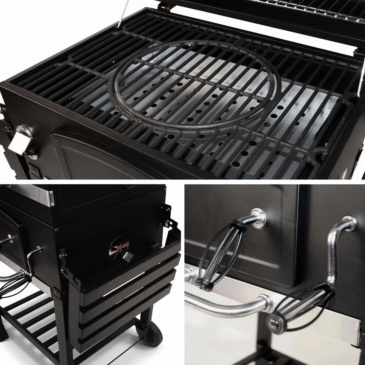 Alice's Garden Houtskool BBQ Bernard - Smoker - Verstelbare Houtskoolbak - Zwart 10 Alice's Garden Houtskool BBQ Bernard - Smoker - Verstelbare Houtskoolbak - Zwart - Afbeelding 8