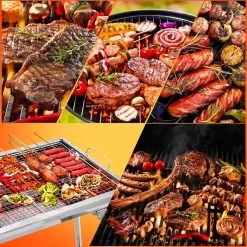 Uten - Houtskoolbarbecue - Opvouwbare Barbecue - Houtskoolbarbecues - Draagbare Camping Barbecue - 430 Roestvrij Staal Grill BBQ - 5-10 Persoon Tuin Buitenfeest - Zilver -Merkloos Winkel 1200x1200 171