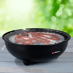 Alpina Elektrische BBQ - Tafel-Barbecue - Geen Rook - Binnen Barbecueën - 1250W - Ø 30 Cm - Zwart -Merkloos Winkel 1200x1200 21