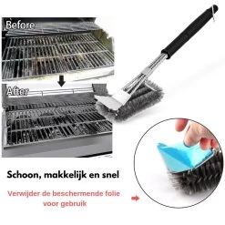 Gohh BBQ Borstel Met Schraper - Schoonmaakborstel - Barbecue Krabber Met Handige Bewaarzak 2 In 1 -Merkloos Winkel 1200x1200 269