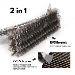 Gohh BBQ Borstel Met Schraper - Schoonmaakborstel - Barbecue Krabber Met Handige Bewaarzak 2 In 1 -Merkloos Winkel 1200x1200 271
