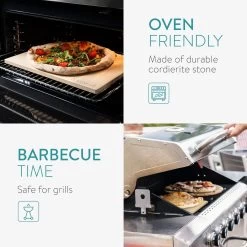 Navaris Pizzasteen XL Voor Oven En Barbecue - Rechthoekige Pizzaplaat 38 X 30 Cm - Inclusief Pizzaschep Met Extra Lang Handvat En Receptenboek -Merkloos Winkel 1200x1200 331