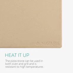 Navaris Pizzasteen XL Voor Oven En Barbecue - Rechthoekige Pizzaplaat 38 X 30 Cm - Inclusief Pizzaschep Met Extra Lang Handvat En Receptenboek -Merkloos Winkel 1200x1200 332