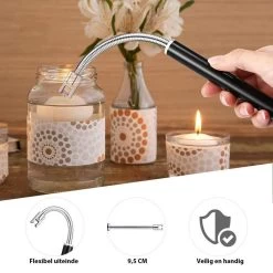 Oplaadbare Lange Elektrische Aansteker Buigbaar - Buigbare Aansteker - Duurzame Plasma Aansteker - Inclusief Cadeauverpakking - BBQ - Kaarsen - Zwart -Merkloos Winkel 1200x1200 397