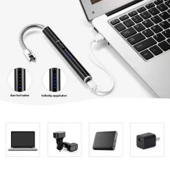 Oplaadbare Lange Elektrische Aansteker Buigbaar - Buigbare Aansteker - Duurzame Plasma Aansteker - Inclusief Cadeauverpakking - BBQ - Kaarsen - Zwart -Merkloos Winkel 1200x1200 398