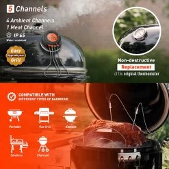 ToGrill - Smart Bluetooth Barbecue Dome Thermometer Met 2 Probes AT-02 | Draadloze Slimme BBQ Vleesthermometer Met App | -Merkloos Winkel 1200x1200 457