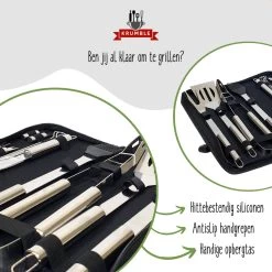Krumble 18-delige Barbecue Set / Roestvrijstalen BBQ Set Van 18 / Inclusief Handige Opbergtas - RVS -Merkloos Winkel 1200x1200 459
