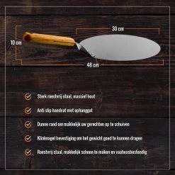 Inpro Pizzaschep RVS - Rond - Voor BBQ En Oven - Pizzaspatel - Taartschep - Houten Handvat - BBQ Gereedschap - Keukengerei - 30 Cm Diameter - Spatel -Merkloos Winkel 1200x1200 466