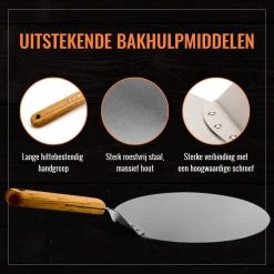 Inpro Pizzaschep RVS - Rond - Voor BBQ En Oven - Pizzaspatel - Taartschep - Houten Handvat - BBQ Gereedschap - Keukengerei - 30 Cm Diameter - Spatel -Merkloos Winkel 1200x1200 467