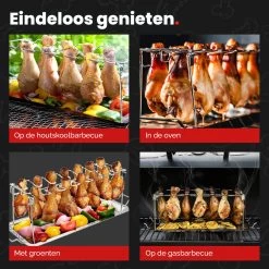 GrillX Kippenvleugelhouder - Kiphouder Voor BBQ & Oven - RVS - BBQ Accesoires -Merkloos Winkel 1200x1200 474