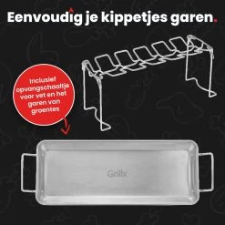 GrillX Kippenvleugelhouder - Kiphouder Voor BBQ & Oven - RVS - BBQ Accesoires -Merkloos Winkel 1200x1200 475