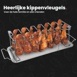 GrillX Kippenvleugelhouder - Kiphouder Voor BBQ & Oven - RVS - BBQ Accesoires -Merkloos Winkel 1200x1200 476