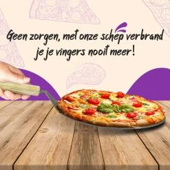 Nowad Pizzaschep RVS Rond Voor BBQ En Oven - 30,5 Cm - Pizzaspatel - Taartschep - Houten Handvat - Ophangbaar - Rond - Vaatwasbestendig - Keukenaccessoires -Merkloos Winkel 1200x1200 487