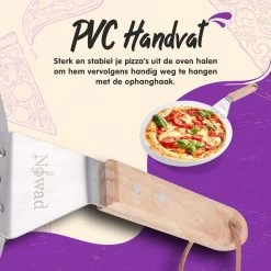 Nowad Pizzaschep RVS Rond Voor BBQ En Oven - 30,5 Cm - Pizzaspatel - Taartschep - Houten Handvat - Ophangbaar - Rond - Vaatwasbestendig - Keukenaccessoires -Merkloos Winkel 1200x1200 489