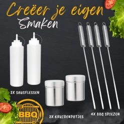 BBQ Gereedschapset - Opbergtas - BBQ Accessoires - BBQ Tang - BBQ Set - BBQ Borstel - BBQ Gereedschap - Roestvrij Staal -Merkloos Winkel 1200x1200 510