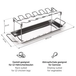 Blumtal BBQ Rek - Robuuste Roestvrijstalen Kippenpoot Rek - Voor 12 Poten - Kippengrillstandaard - Vaatwasmachinebestendig -Merkloos Winkel 1200x1200 549
