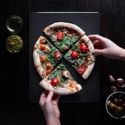 Navaris Pizzasteen XL Voor Oven En Barbecue - Rechthoekige Pizzaplaat 38 X 30 Cm - Inclusief Receptenboek - Keramisch Geglazuurd - Zwart -Merkloos Winkel 1200x1200 605