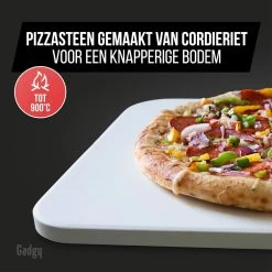 Gadgy Pizzasteen Met Pizzaschep – Cordieriet Voor Knapperige Pizzabodem – Pizzasteen Voor BBQ, Oven Of Kamado - Pizzaspatel - Pizza Set -Merkloos Winkel 1200x1200 630