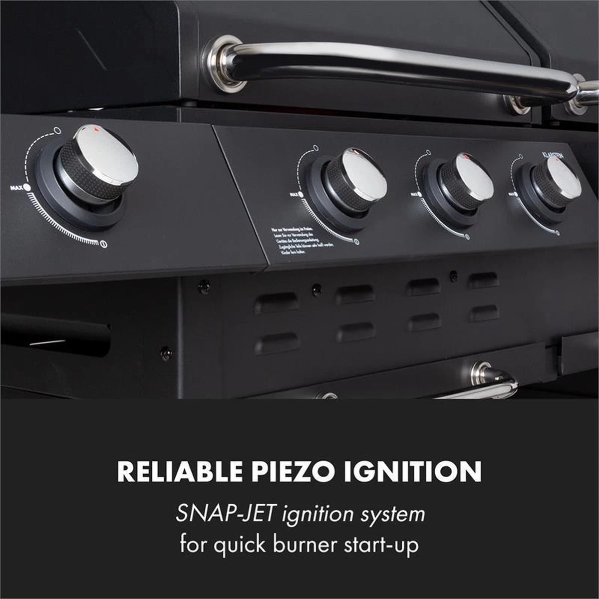 Klarstein Kingsville Double Barbecue - Houtskool- En Gasbarbecue - Smoker BBQ - Inclusief Deksels En Thermometer - Met 2 Roosters - Zwart 7 Klarstein Kingsville Double Barbecue - Houtskool- En Gasbarbecue - Smoker BBQ - Inclusief Deksels En Thermometer - Met 2 Roosters - Zwart - Afbeelding 5