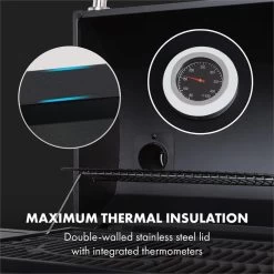 Klarstein Kingsville Double Barbecue - Houtskool- En Gasbarbecue - Smoker BBQ - Inclusief Deksels En Thermometer - Met 2 Roosters - Zwart 19 Klarstein Kingsville Double Barbecue - Houtskool- En Gasbarbecue - Smoker BBQ - Inclusief Deksels En Thermometer - Met 2 Roosters - Zwart -Merkloos Winkel 1200x1200 72