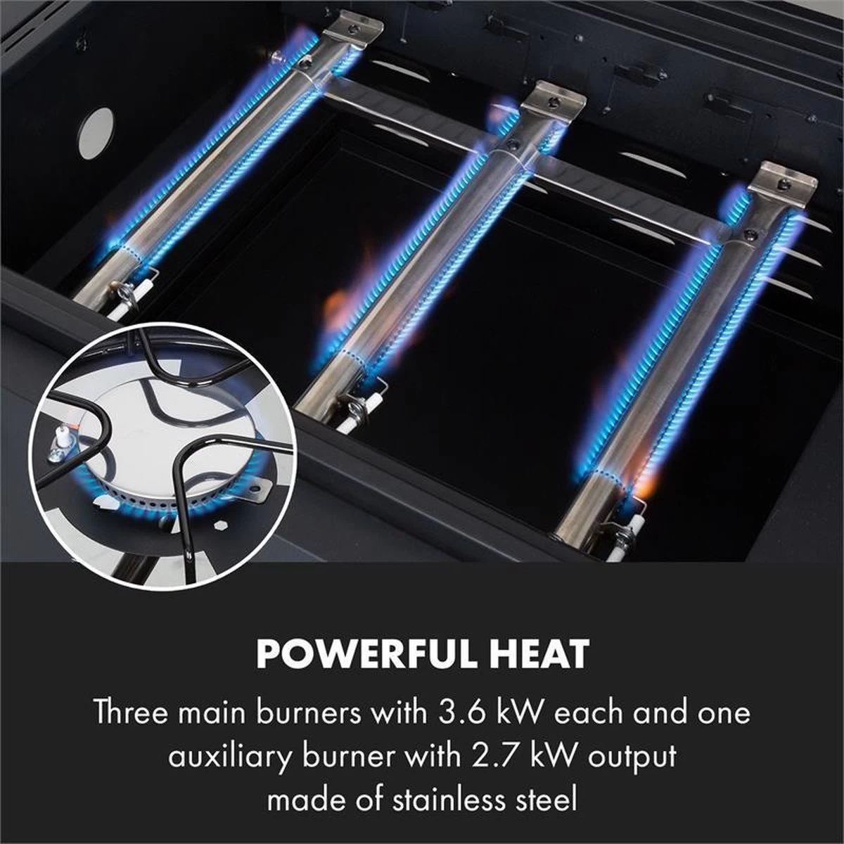 Klarstein Kingsville Double Barbecue - Houtskool- En Gasbarbecue - Smoker BBQ - Inclusief Deksels En Thermometer - Met 2 Roosters - Zwart 12 Klarstein Kingsville Double Barbecue - Houtskool- En Gasbarbecue - Smoker BBQ - Inclusief Deksels En Thermometer - Met 2 Roosters - Zwart - Afbeelding 10