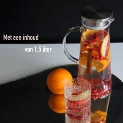 MÊZON® Schenkkan - Glazen Waterkan - Waterkaraf Voor Fruitwater - Multifunctionele Decanteer Karaf - Kan Met Deksel - 1.5L Capaciteit -Merkloos Winkel 1200x1200 821